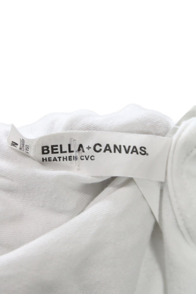 Bella + Canvas Womens Solid White Cropped Tank Crewneck Size M