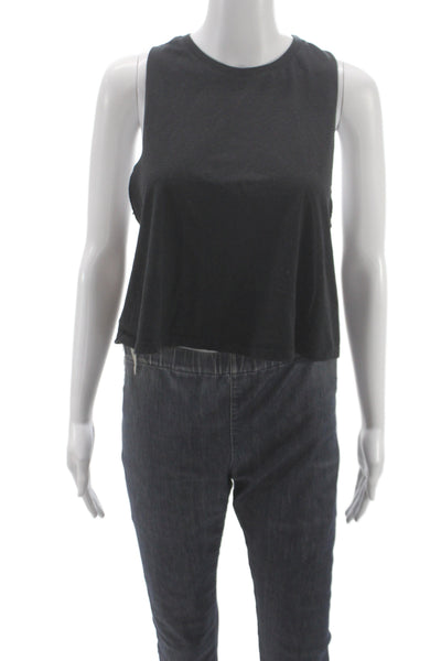 Bella + Canvas Womens Cropped Basic Tank Black Crewneck Sleeveless Size M
