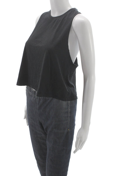 Bella + Canvas Womens Cropped Basic Tank Black Crewneck Sleeveless Size M