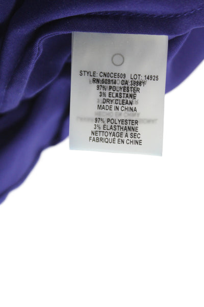 Elie Tahari Women Purple Mock Neck Sleeveless Blouse Tencel Cotton Size S