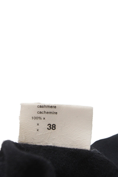 BASLER Womens Black V-Neck Cardigan Wool Cashmere Long Sleeve Size 38