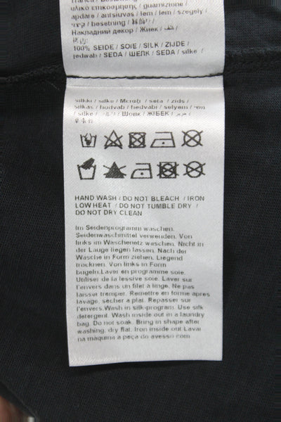 Luisa Cerano Women Sleeveless Tunic Tank Top Black Crew Neck Size 6