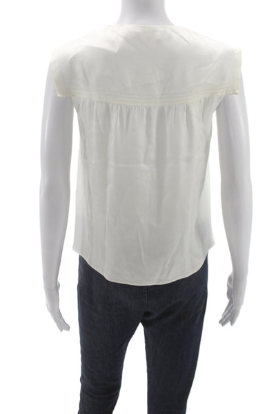 Maje Womens White Sleeveless Tie Neck Polyester Blouse Classic Spring Size 1