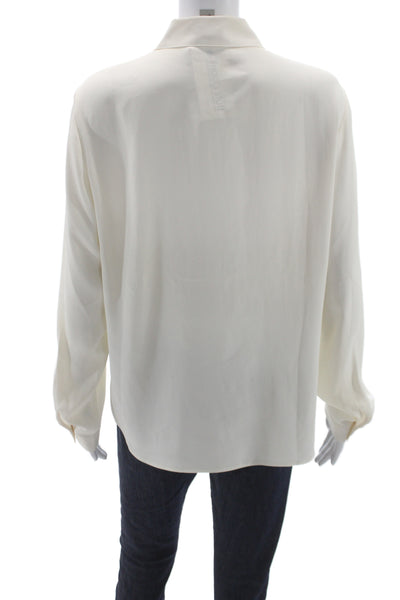 Gerry Weber Womens Basic White Collared Button Up Blouse Long Sleeve Size 40