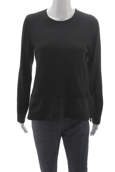 Luisa Cerano Unisex Black Merino Wool Pullover Sweater Size 8