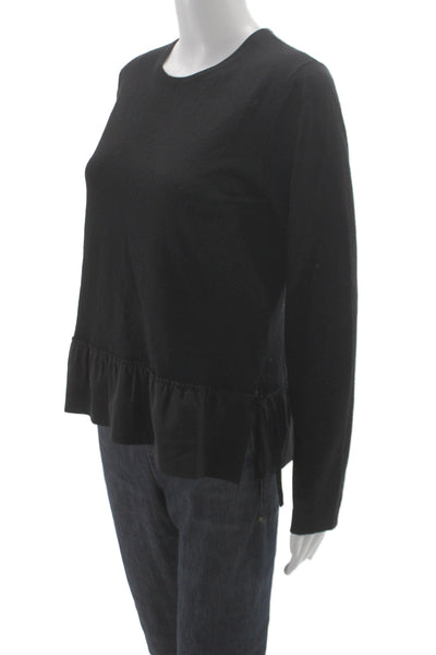 Luisa Cerano Unisex Black Merino Wool Pullover Sweater Size 8