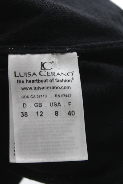 Luisa Cerano Unisex Black Merino Wool Pullover Sweater Size 8