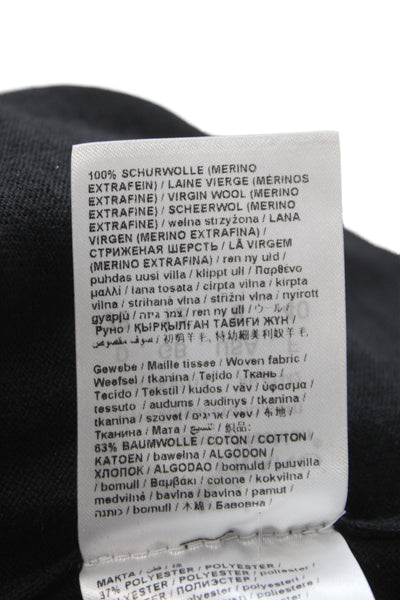 Luisa Cerano Unisex Black Merino Wool Pullover Sweater Size 8