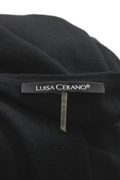 Luisa Cerano Unisex Black Merino Wool Pullover Sweater Size 8