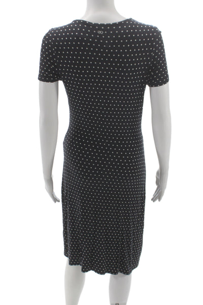 Escada Sport Women Wrap Dress Dark Blue V-Neck Knee Length Size 36