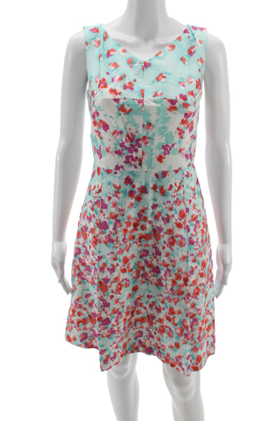 Gerard Darel Women Light Blue Floral A-Line Dress Size 36