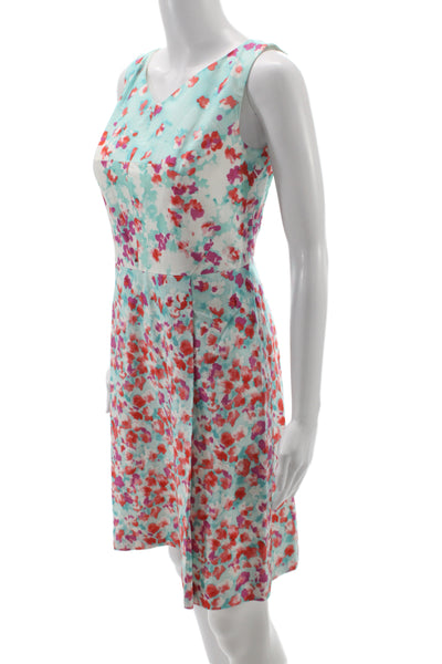 Gerard Darel Women Light Blue Floral A-Line Dress Size 36
