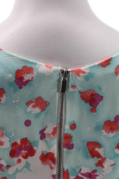Gerard Darel Women Light Blue Floral A-Line Dress Size 36