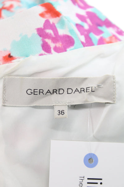 Gerard Darel Women Light Blue Floral A-Line Dress Size 36