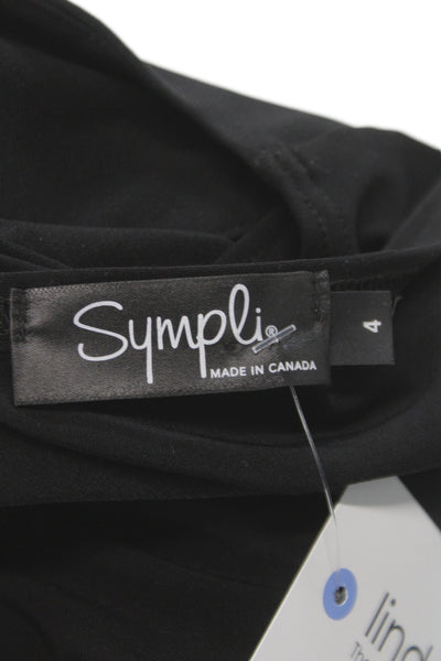 Sympli Womens Sleeveless Tunic Tank Black Size 4
