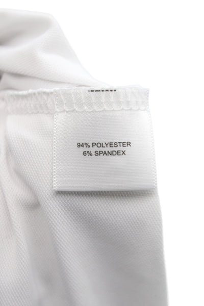 Peter Millar Men Point Collar Short Sleeve White Polo Size L