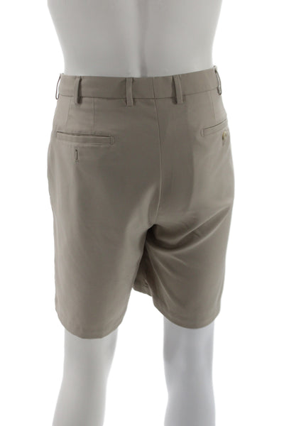 Peter Millar Mens Chino Shorts Tan Button Size 36