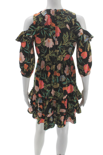 Kate Spade New York Women Fit & Flare Mini Dress Black Floral Size 00
