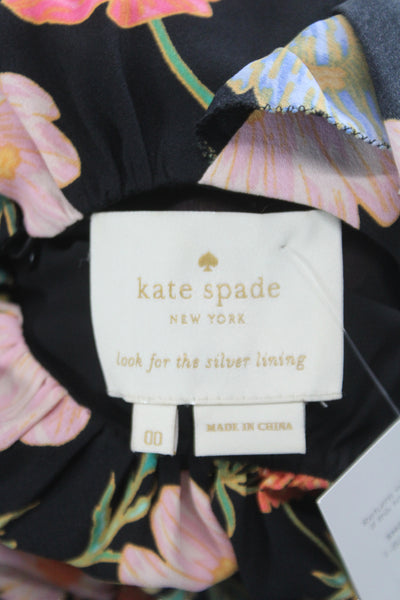 Kate Spade New York Women Fit & Flare Mini Dress Black Floral Size 00