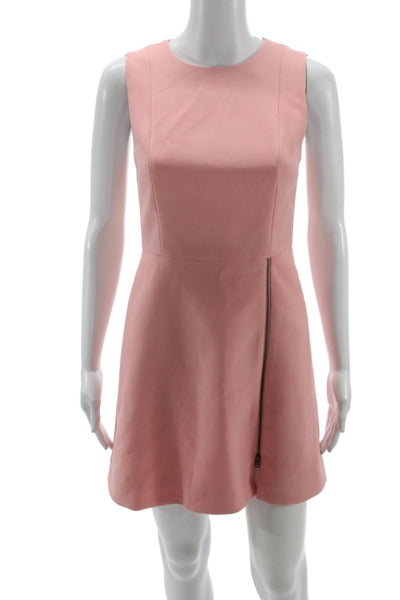 Alice + Olivia Women A-Line Mini Dress Pink Sleeveless Round Neck Size 2