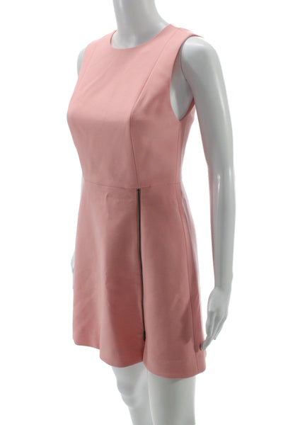 Alice + Olivia Women A-Line Mini Dress Pink Sleeveless Round Neck Size 2