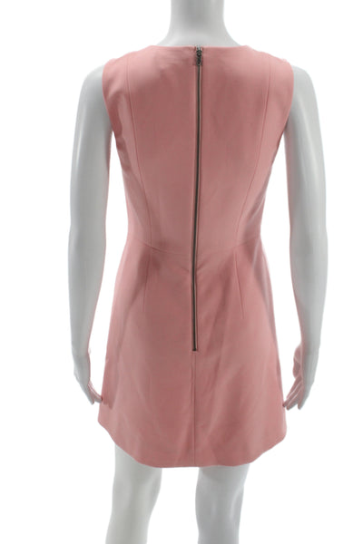 Alice + Olivia Women A-Line Mini Dress Pink Sleeveless Round Neck Size 2