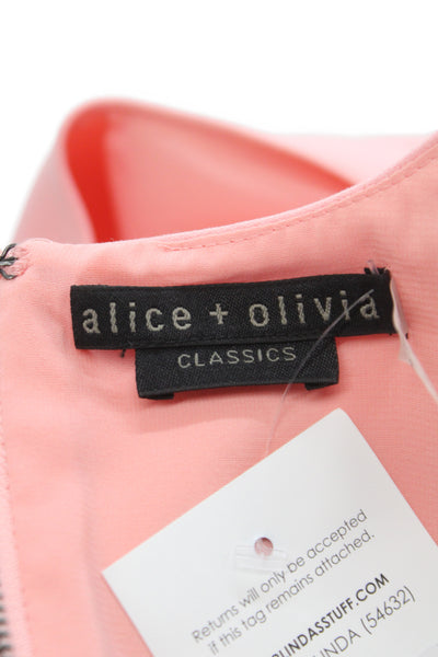 Alice + Olivia Women A-Line Mini Dress Pink Sleeveless Round Neck Size 2