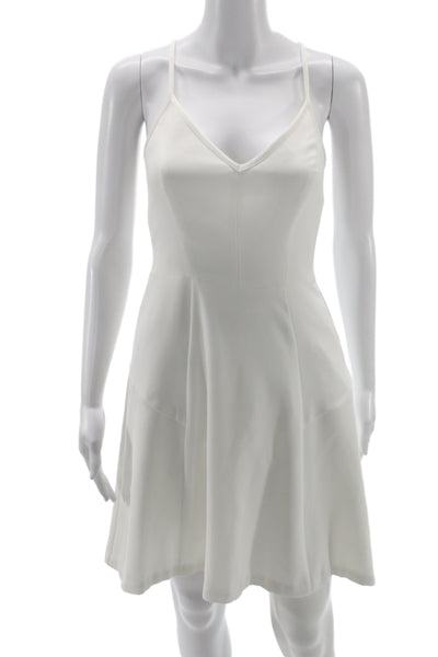 Trina Turk Womens Fit & Flare Sundress White V-Neck Sleeveless Size 0