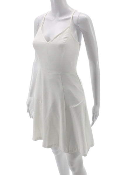 Trina Turk Womens Fit & Flare Sundress White V-Neck Sleeveless Size 0