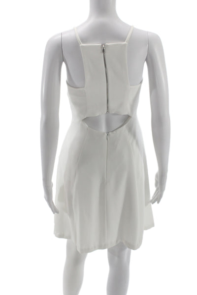 Trina Turk Womens Fit & Flare Sundress White V-Neck Sleeveless Size 0