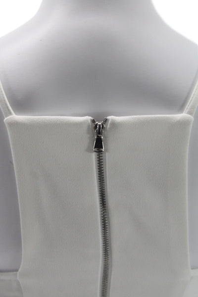Trina Turk Womens Fit & Flare Sundress White V-Neck Sleeveless Size 0