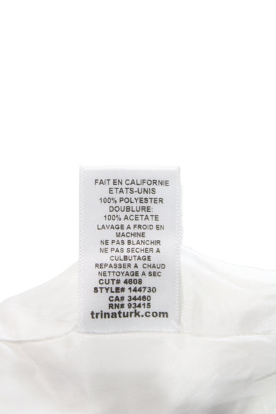 Trina Turk Womens Fit & Flare Sundress White V-Neck Sleeveless Size 0