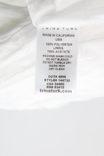 Trina Turk Womens Fit & Flare Sundress White V-Neck Sleeveless Size 0