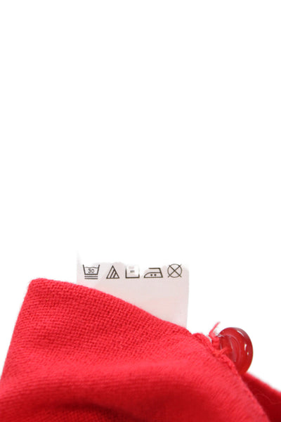 J Crew Womens Cardigan Red 100% Cotton Crew Neck 3/4 Sleeve Button Size XS