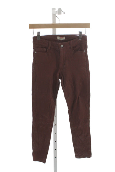 Zadig & Voltaire Womens Ankle Jeggings Brown Button Size 0