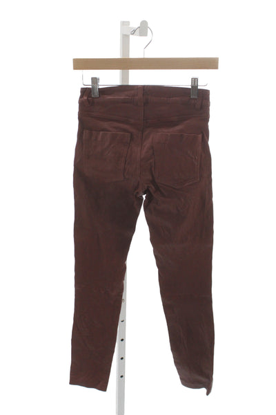 Zadig & Voltaire Womens Ankle Jeggings Brown Button Size 0