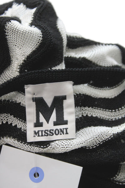 Missoni Women Tunic Black Striped Cotton Round Neck Sleeveless Size L
