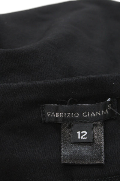 Fabrizio Gianni Womens Ankle Dress Pants Black Cotton Spandex Size 12