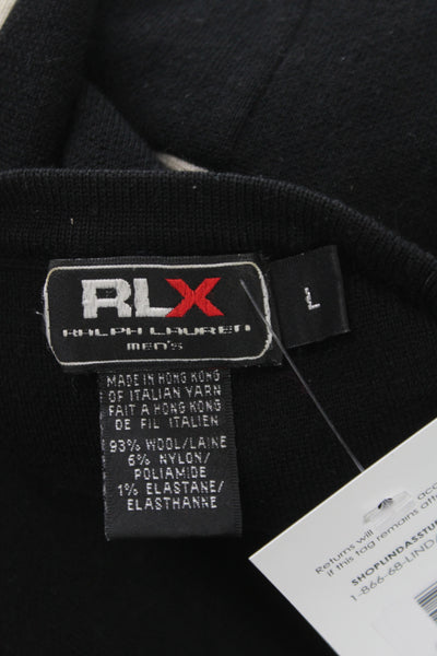 Ralph Ralph Lauren Mens Pullover Sweater Black Crew Neck Long Sleeve Size L