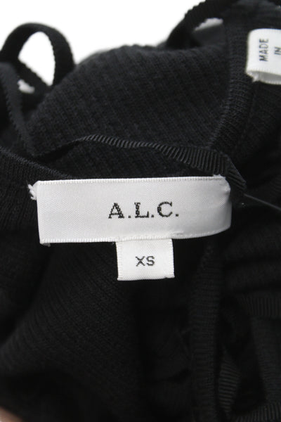 ALC Womens V Neck Spaghetti Strap Camisole Black Polyester Size XS