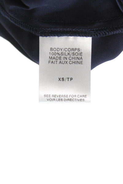 Cami Womens Silk Dark Blue Camisole Sleeveless Round Neck Size XS