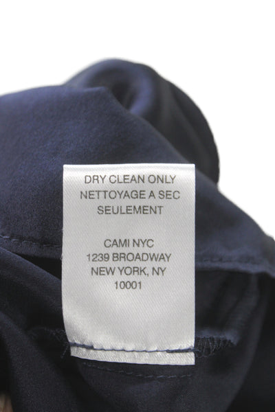Cami Womens Silk Dark Blue Camisole Sleeveless Round Neck Size XS