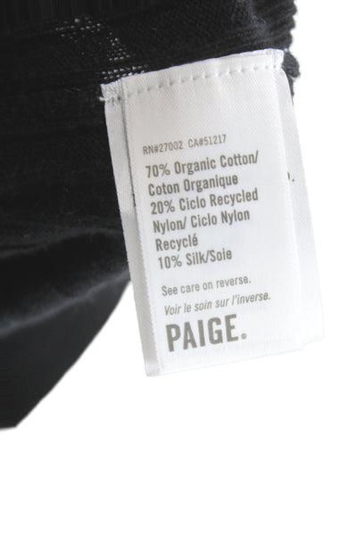 Paige Womens Black Sleeveless Crewneck Tank Organic Cotton Silk Size XS