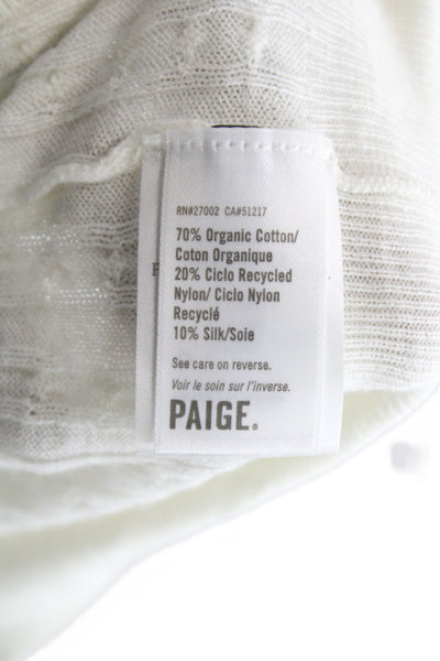 Paige Unisex White Sweater Vest Organic Cotton Silk Size S