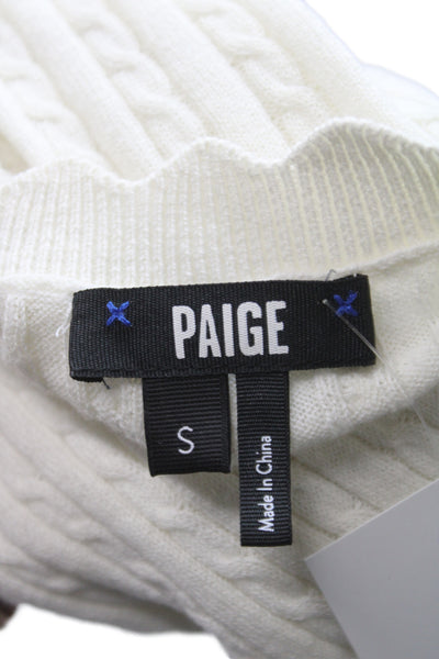 Paige Unisex White Sweater Vest Organic Cotton Silk Size S