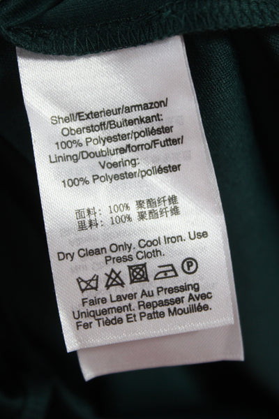 DKNY Womens Wrap Shirt Dress Collared Long Sleeve Midi Green Polyester Size 4
