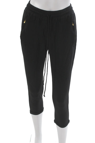 Stella McCartney Womens Cropped Jogger Pants Black Size 34