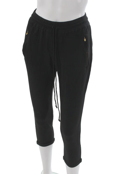 Stella McCartney Womens Cropped Jogger Pants Black Size 34