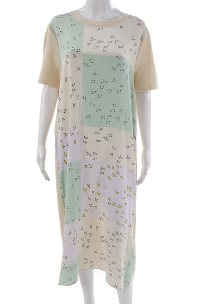 Tory Burch Womens Beige Tee Dress Crew Neck Short Sleeve Size XL