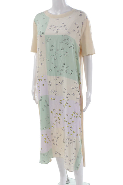 Tory Burch Womens Beige Tee Dress Crew Neck Short Sleeve Size XL